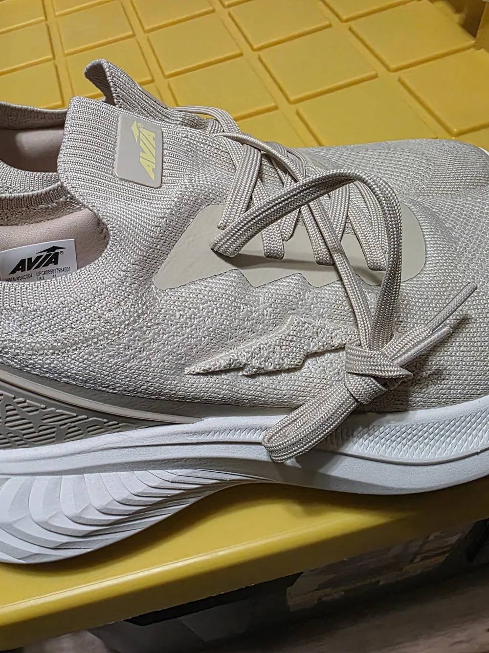 AVIA Women's Knit Running Sneakers in Beige